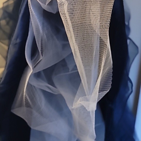 Aria Couture Navy Blue Diamond Studded Prom Dress With Open Back. Size Small - Picture 12 of 14